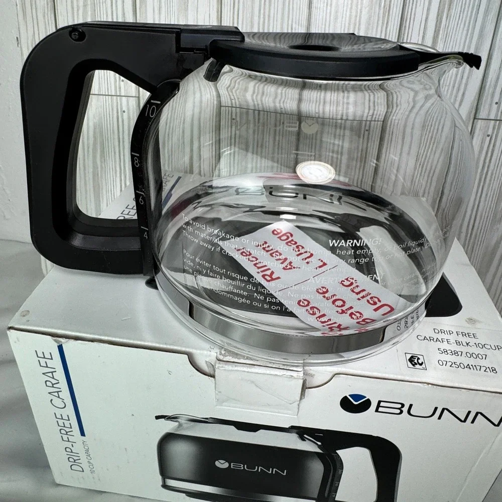 Bunn 10 Cup Drip-Free Coffee Carafe Black Handle Glass Replacement 58387.0007
